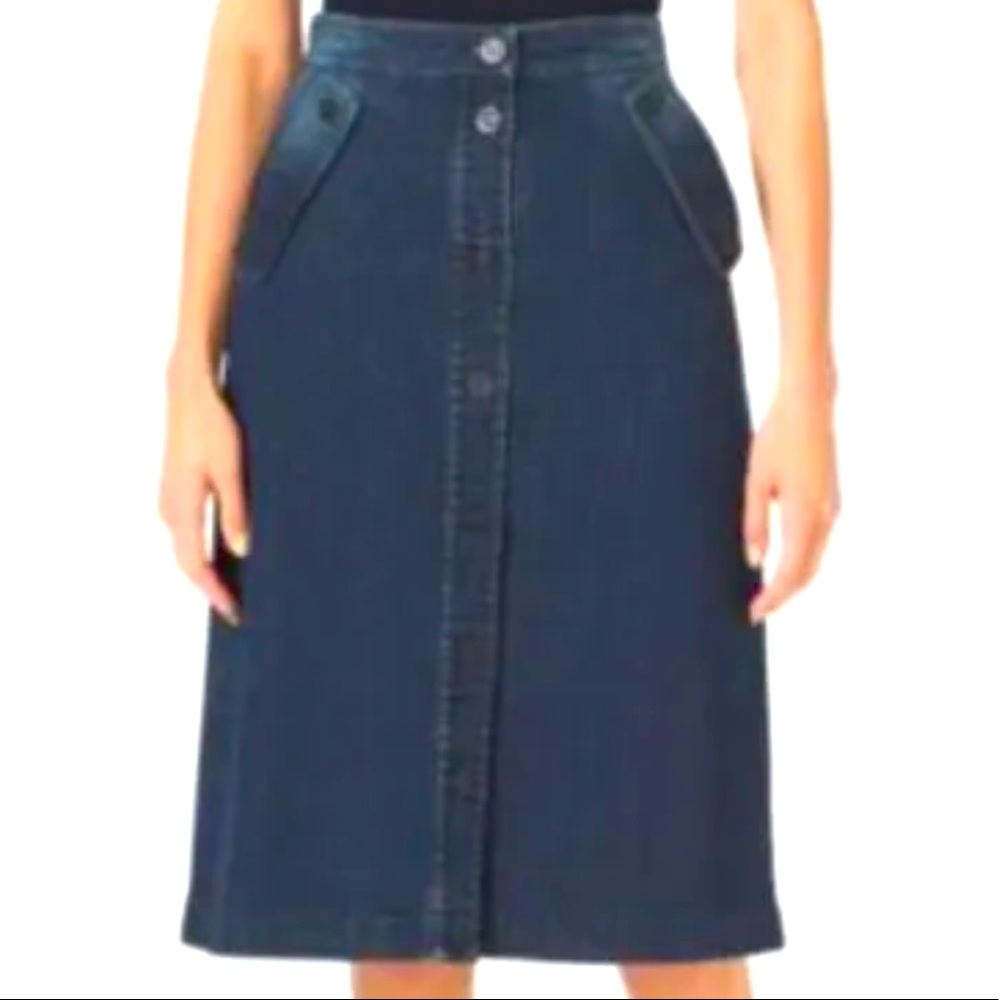 NWT Michael Kors Denim Midi Skirt - Size 2